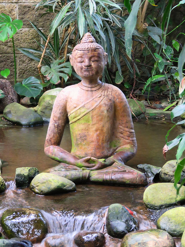 medita, Statuia, Budism, Zen, spirituale, sculptura, meditând