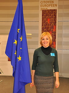 Bruxelas, Parlamento Europeu, Bélgica, sorriso, mulher Europeia, Húngaro