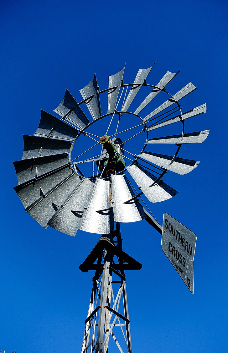 Windmühle, australische, Pumpe, Outback, Landwirtschaft, Busch, Windpumpe