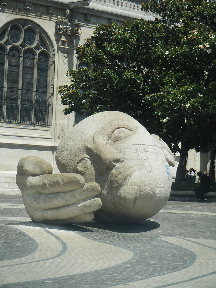 lederen af den, hånden, Square, Frankrig, Paris, skulptur, Park