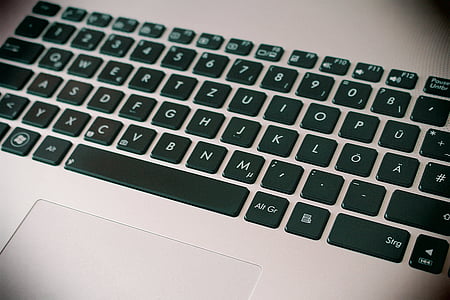 Laptop, Tastatur, Notebook, Nahaufnahme, Schlüssel
