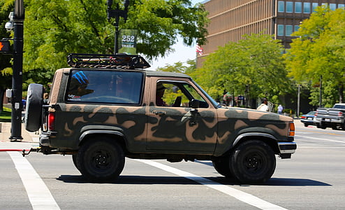 Jeep, avto, tovornjak, vozila, prikrivanje, vojske, zelena