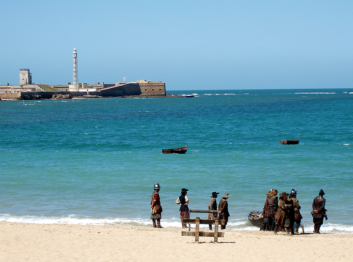 Alatriste la caleta, Andalusia, Espanya, platja, Costa, Mar, persones