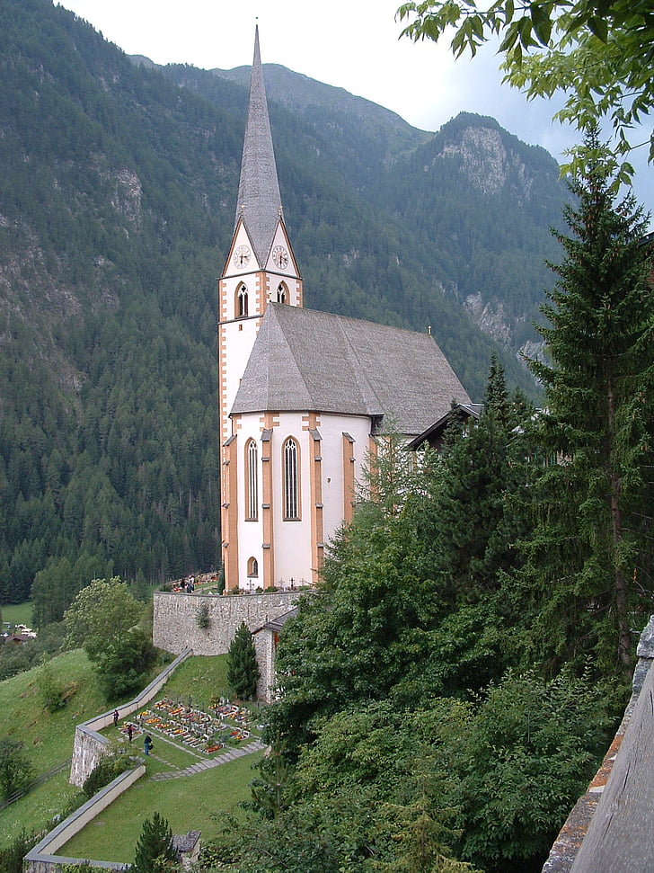 Austria, kościół krajobraz, Hills