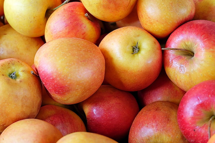 ябълка, зрели, червен, Сладко, вкусни, храна, плодове