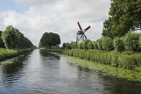 Damme-Brügge, Kanal, Licht, Natur, Mühle