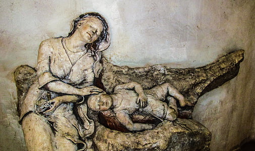 Flüchtling, Mutter und Kind, Skulptur, Kirche, Denkmal, Zelt, Zypern