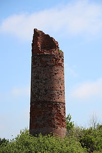chimney, fireplace, ruin, brickyard, east frisia, pilsum, break up