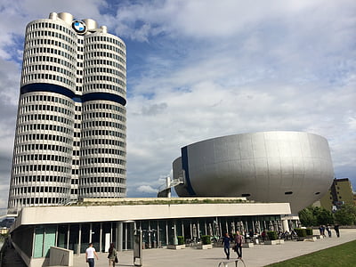 BMW, BMW muziejus, Vokietija, Miunchenas, Automobilių muziejus, pastatyta struktūra, Debesis - dangus