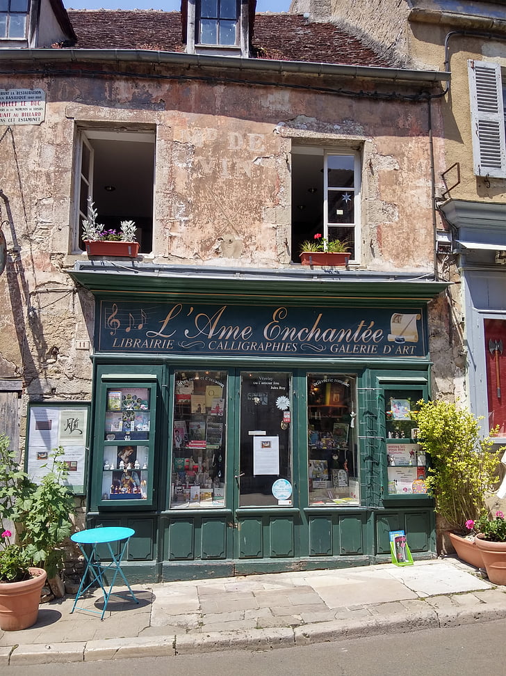 Francia, Bookshop, vecchia casa, in muratura, parete, Casa, costruzione