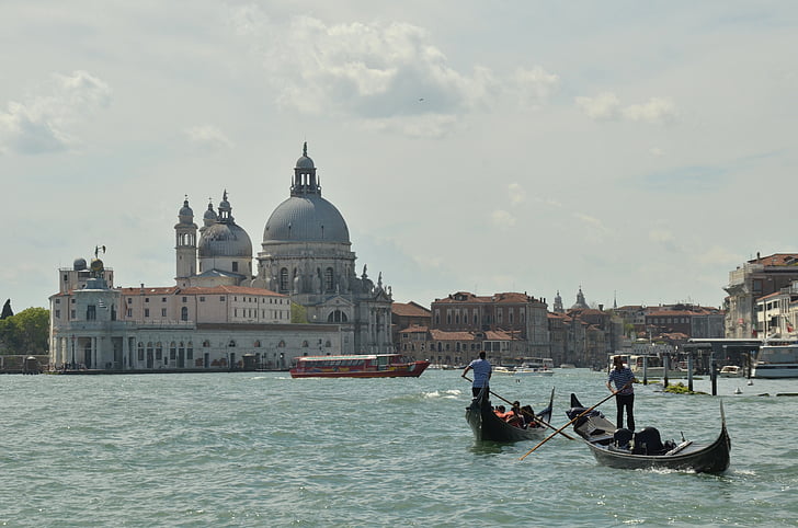 gondole, Gondolier, lagon, Venise, Italie, eau, ville