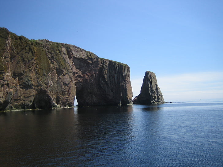 cliff, coast, nature, ocean, outdoors, Perce Rock, quebec