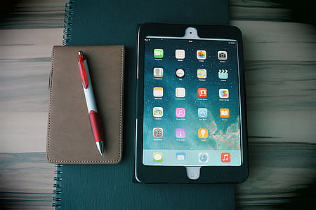 iPad, tableta, bilježnica, ured, kućni ured, računalo, ručni