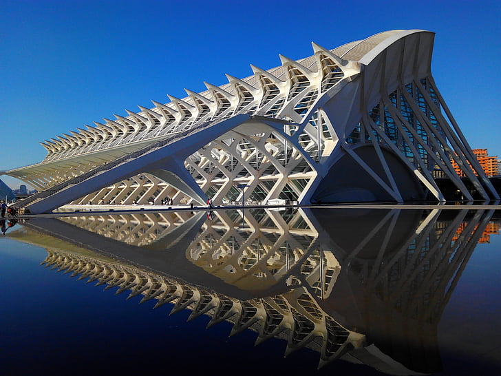 Valencia, arhitektūra, ēka, mākslas un zinātnes pilsēta, zinātnes muzejs, pilsētas, debesis