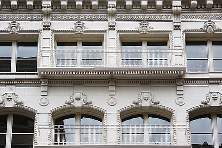 architettura, balcone, costruzione, Windows, finestra, facciata, esterno di un edificio