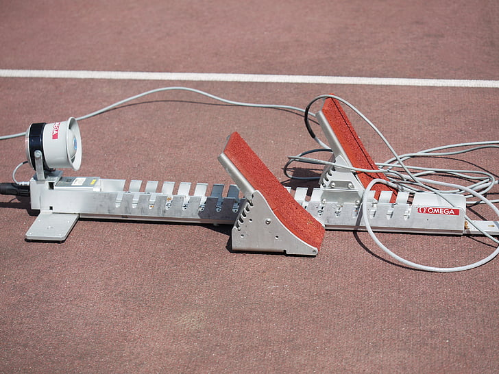 start block, athletics, competition, start, not in use, replacement, technology