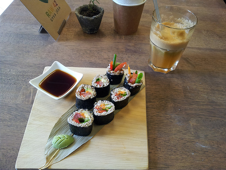 Sushi, Japonais, alimentaire, délicieux, restaurant, déjeuner, plat