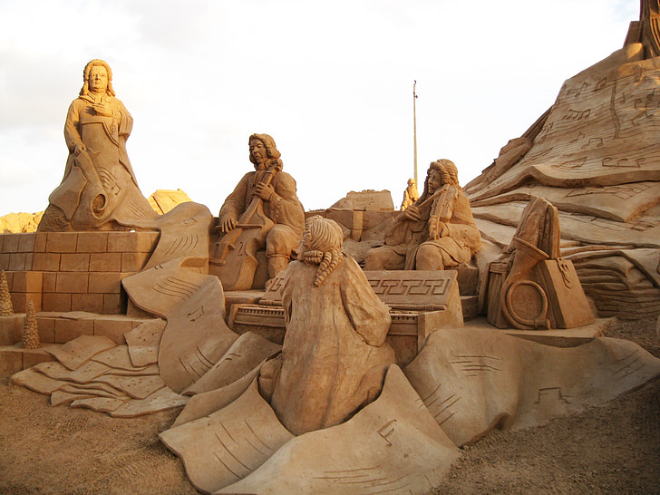 sošky z písku, Fiesa, Portugalsko, Algarve, Festival, písek, sochařství