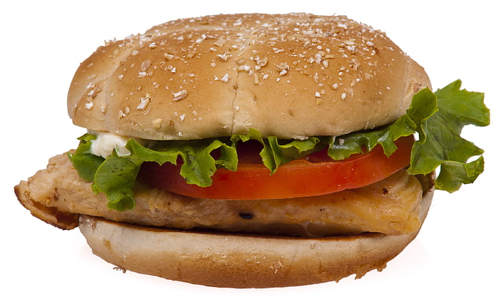 Hamburger, Burger, Pikaruoka, epäterveellistä, syödä, lounas, liha
