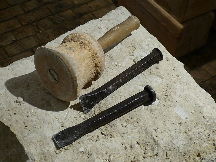 tool, hammer, craftsmen, workshop, craft, stone, steinmetz