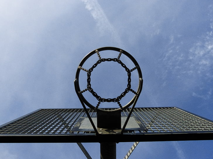 kosárlabda hoop, fém, perspektíva, szabadidő, labdajátékok, dobja a, kosár