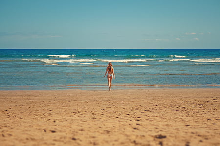 Bãi biển, bikini, màu xanh, chân trời, thôn dã, đảo, giải trí