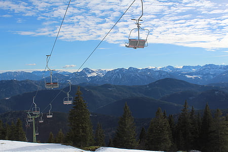 ascensor, esquí, montañas, esquí de fondo, nieve, deportes de invierno, telesilla