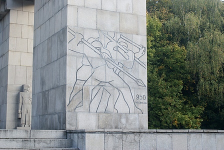 το μνημείο στην κορυφή του st, Άγιος όρος, ένα άγαλμα του εξεγερτικό πράξη, μνημείο για τους αντάρτες, η Σιλεσική εξέγερση, Annaberg, Annaberg denkmal