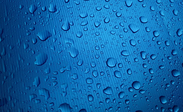 drop, hujan, hujan, tetesan air, biru, penuh frame, jendela