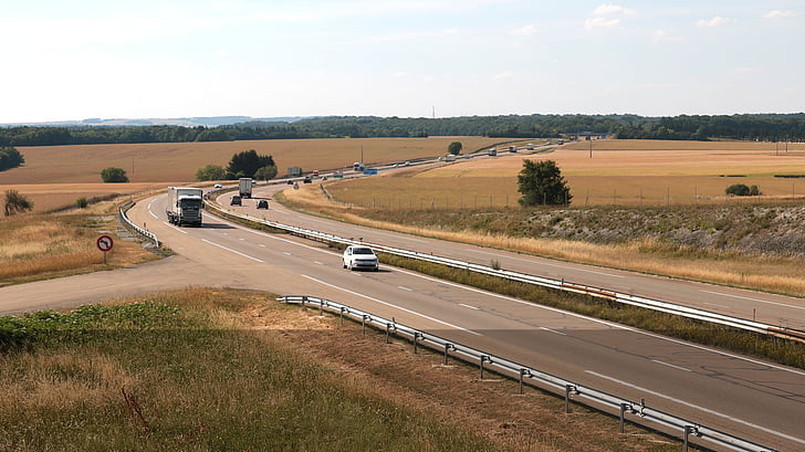 l'autopista, l'eix major, comunicació, pista, França, Borgonya, Yonne