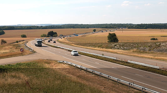 snelweg, hoofdas, communicatie, bijhouden, Frankrijk, Bourgondië, Yonne