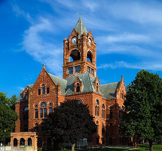 courthouse, laporte county, indiana, city, urban, building, architecture