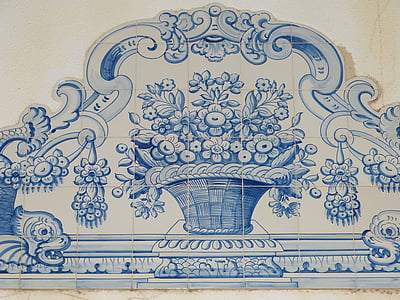 keramika, vedle sebe, dlaždice, azuleijo, keramika, Portugalsko, obrázek
