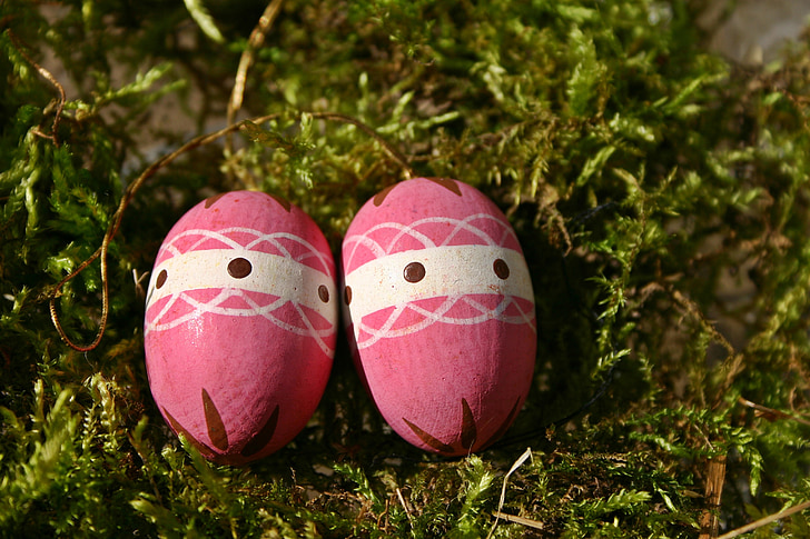 Paasei, roze, Pasen-nest, Pasen versieringen, lente, kleurrijke, Pasen