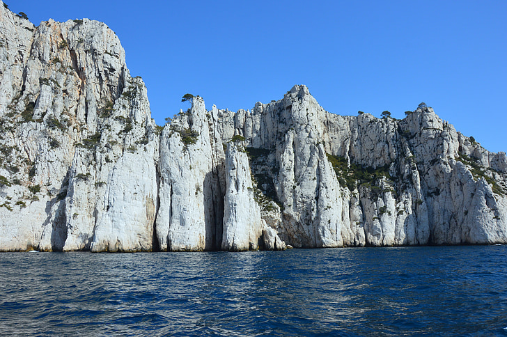 Calanques Cassis, litice, Južna Francuska, mediteranska, Provence, more, priroda