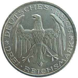 mince, peniaze, pamätné, Weimarskej republiky, ríšska Marka, numizmatika, historické