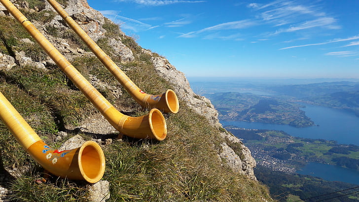 Alphorn, muzikos instrumentas, ragų, medienos priemonės, tradicija, Šveicarija, muzika