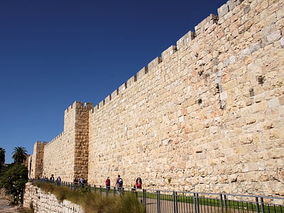Jeruzsálem, városfal, rögzítő, fal, Izrael, Szent város, város