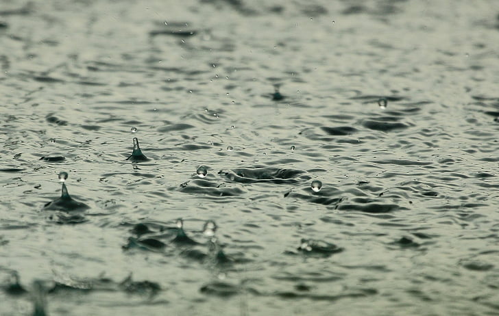 fotografije, dež, kapljice, strel, vode, dežne kaplje, reka