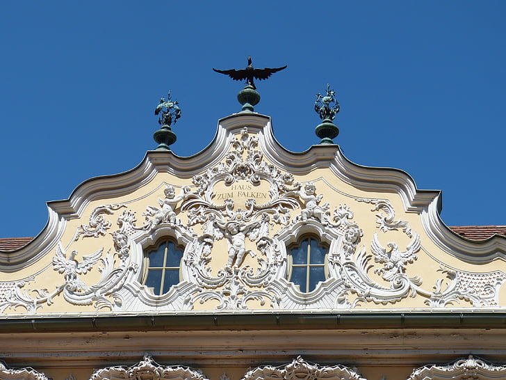 Würzburg, Bayern, schweiziska franc, historiskt sett, byggnad, fasad, gamla stan