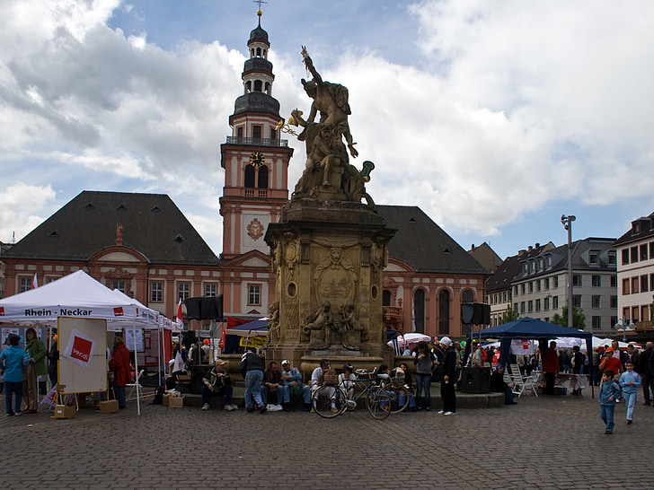 Mannheim, mercado, Ayuntamiento de la ciudad