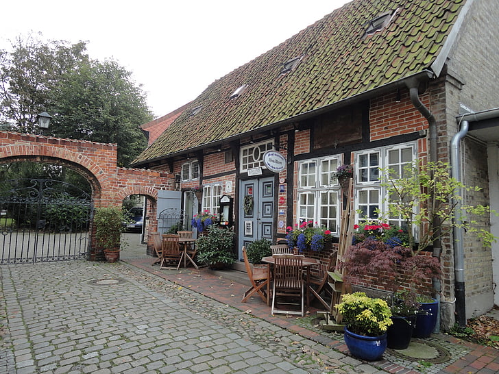heiligenhafen, Балтийско море, стари къщи, Ресторант, Северна Германия