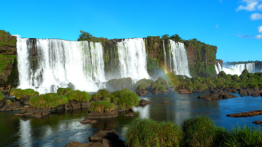 iguazu falls, cataracts, brazil, nature, waterfall, river, water