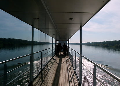 Dunav, zrcaljenje, vode, Rijeka, brod