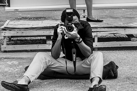 photographer, man, guy, taking pictures, person, human, camera - Photographic Equipment