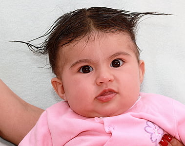 Isabel, peinado, confundido, bebe