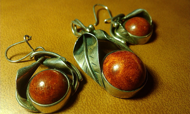 Silver, komplekt, proovite, Coral, ime, Ehted, ornament