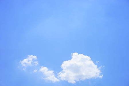 Cumulus, skyer, cumulusskyer, sommerdag, himmelen, blå, solfylte