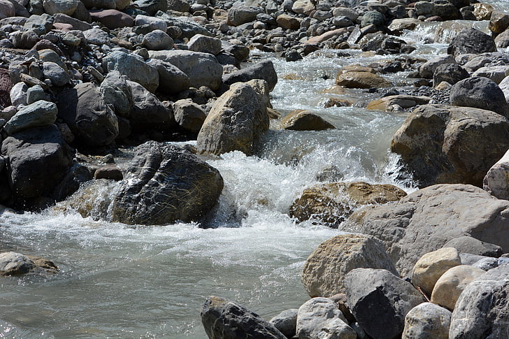 stones, bach, water, stream bed, nature, close