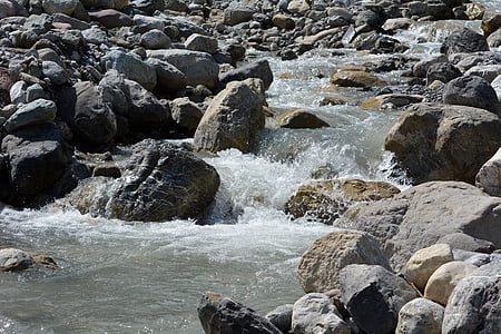 pierres, Bach, eau, lit de rivière, nature, fermer